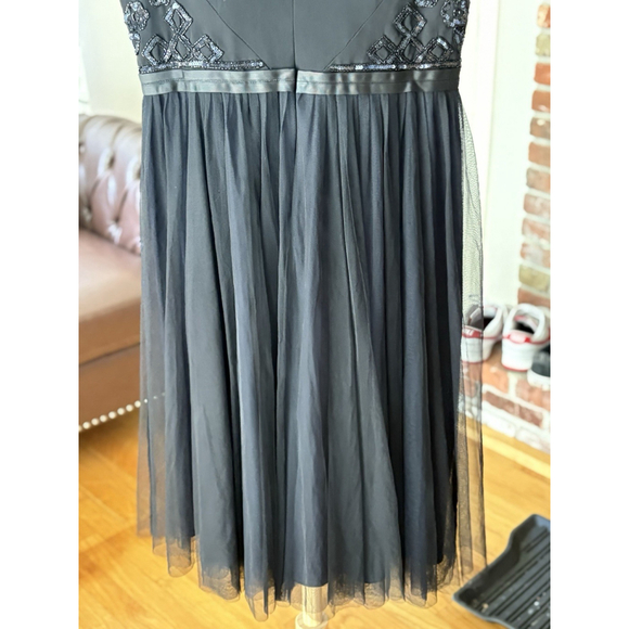 Needle & Thread Black Embellished Tulle Midi Dress – Size US 10 - Picture 10 of 12